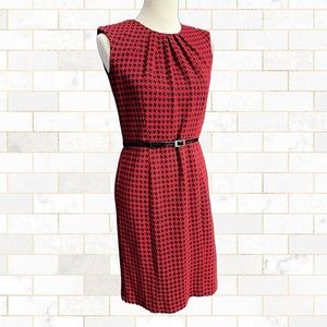 Dana Buchman Red Houndstooth Professional Pencil Skirt Dress